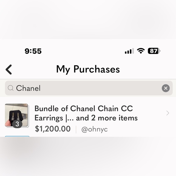 Chanel Chain CC Earrings… - Picture 9 of 9